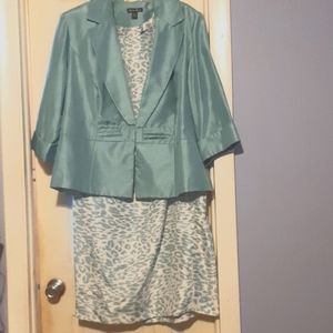 2pc Dana Kay Blue Dress & Jacket set/ Size 24W
